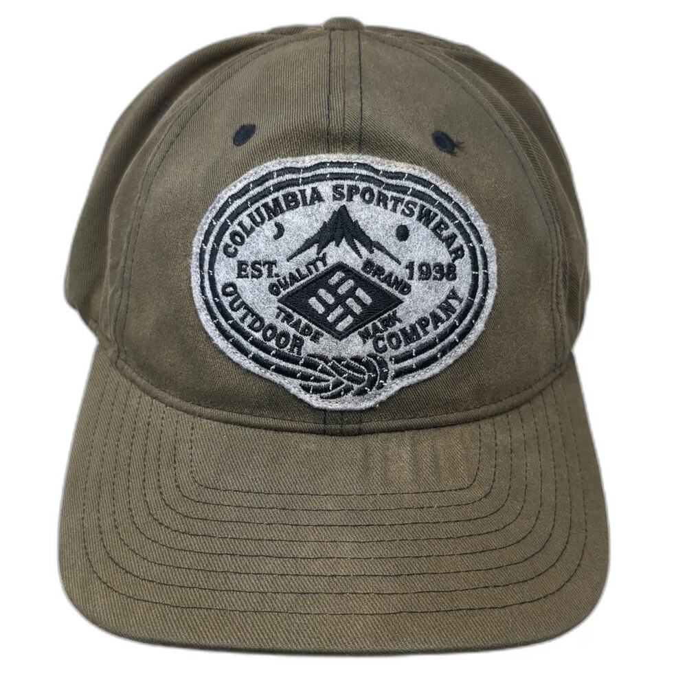 Columbia Baseball Cap Brown XL Outdoor Mountain Fitted Hat Cotton Stretch Fit